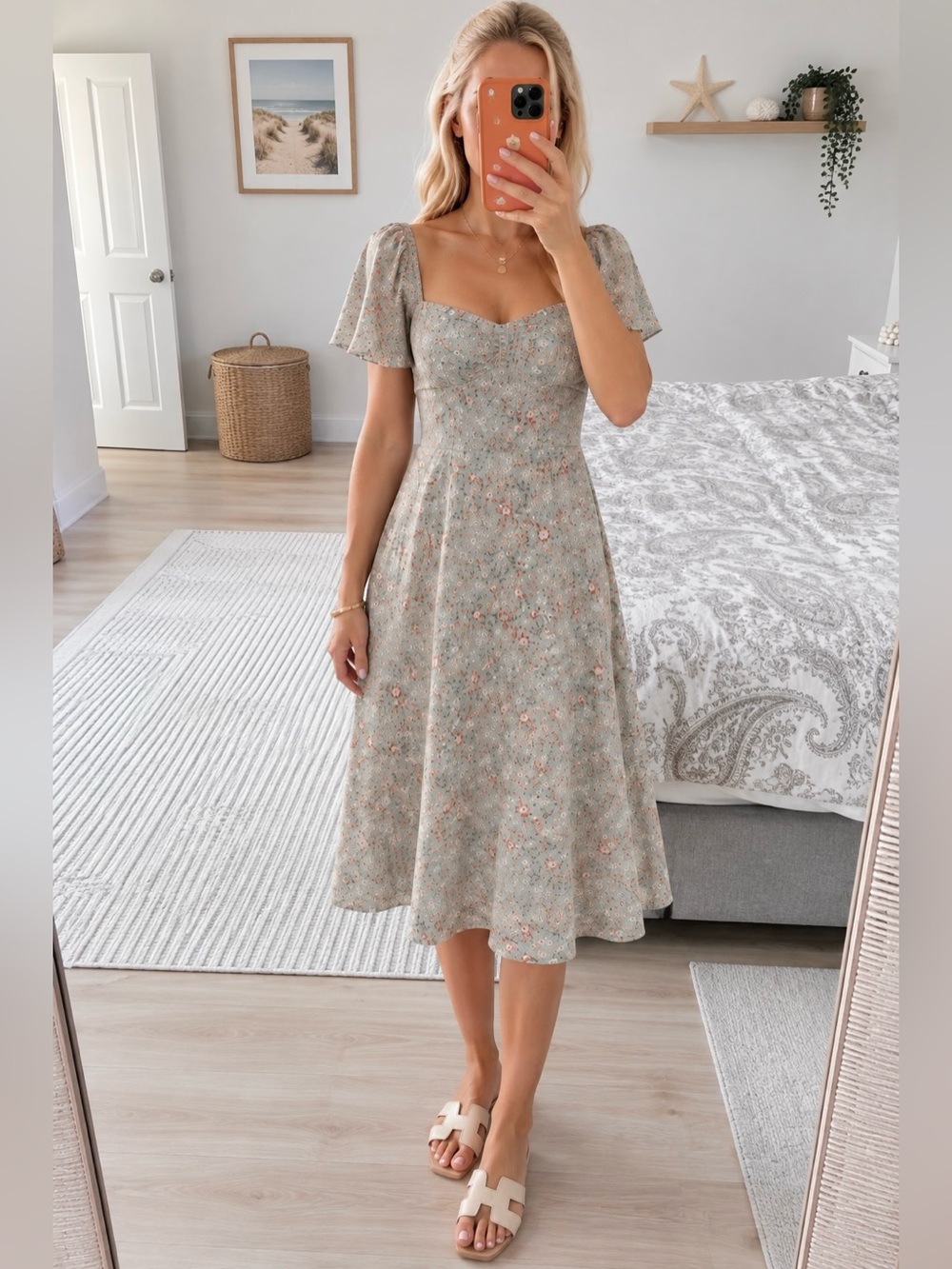 Sozy sage floral dress